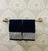 Small Hand Towel Set- "Lattice" in Navy Blue