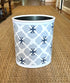 Gray & Navy "Sakura" by Galbreith & Paul Wallpaper Covered Wastebaskets