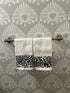 Small Towel Set- "Pomegranate" in Navy Blue