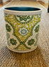 Fabric Wastebasket - "Seville Medallion" in Green & Lemongrass by Galbraith & Paul