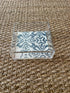 Square Acrylic Tray with Laminated Fabric - "Tulip" in Denim Blue