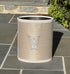MONOGRAMMED Wastebasket- Taupe Grasscloth Wallpaper